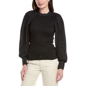 3.1 Phillip Lim Womens Voile Top, Black